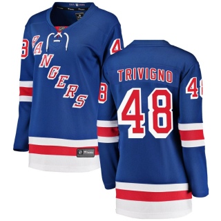 Women's Bobby Trivigno New York Rangers Fanatics Branded Home Jersey - Breakaway Blue