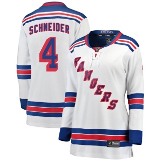 Women's Braden Schneider New York Rangers Fanatics Branded Away Jersey - Breakaway White