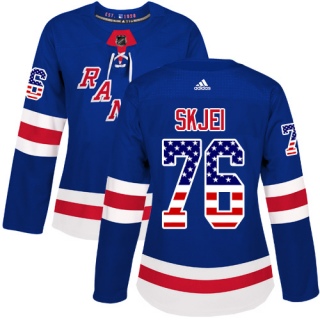Women's Brady Skjei New York Rangers Adidas USA Flag Fashion Jersey - Authentic Royal Blue