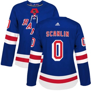 Women's Brandon Scanlin New York Rangers Adidas Home Jersey - Authentic Royal Blue