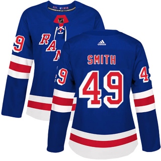 Women's C.J. Smith New York Rangers Adidas Home Jersey - Authentic Royal Blue
