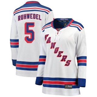 Women's Chad Ruhwedel New York Rangers Fanatics Branded Away Jersey - Breakaway White