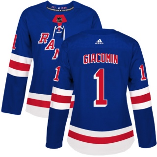Women's Eddie Giacomin New York Rangers Adidas Home Jersey - Authentic Royal Blue