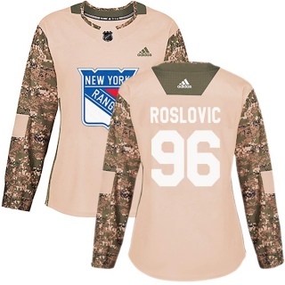Women's Jack Roslovic New York Rangers Adidas Veterans Day Practice Jersey - Authentic Camo