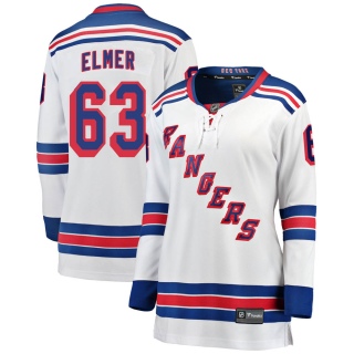 Women's Jake Elmer New York Rangers Fanatics Branded Away Jersey - Breakaway White