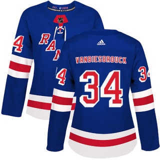 Women's John Vanbiesbrouck New York Rangers Adidas Home Jersey - Authentic Royal Blue