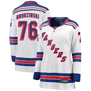 Women's Jonny Brodzinski New York Rangers Fanatics Branded Away Jersey - Breakaway White