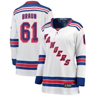 Women's Justin Braun New York Rangers Fanatics Branded Away Jersey - Breakaway White