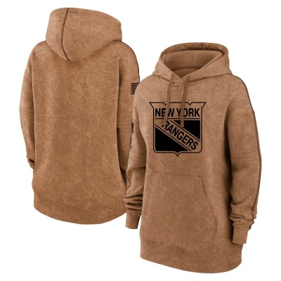Women's New York Rangers 2023 Salute to Service Pullover Hoodie - Brown