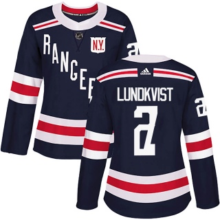 Women's Nils Lundkvist New York Rangers Adidas 2018 Winter Classic Home Jersey - Authentic Navy Blue