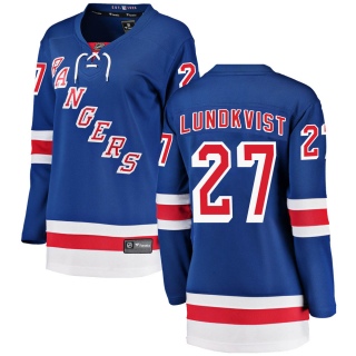 Women's Nils Lundkvist New York Rangers Fanatics Branded Home Jersey - Breakaway Blue