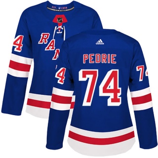 Women's Vince Pedrie New York Rangers Adidas Home Jersey - Authentic Royal Blue