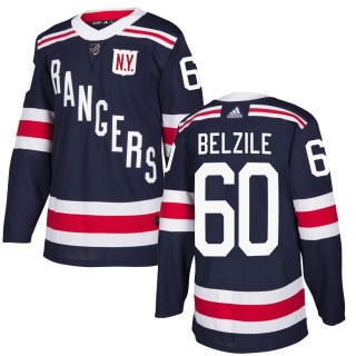 Youth Alex Belzile New York Rangers Adidas 2018 Winter Classic Home Jersey - Authentic Navy Blue