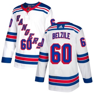 Youth Alex Belzile New York Rangers Adidas Jersey - Authentic White