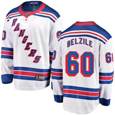 Youth Alex Belzile New York Rangers Fanatics Branded Away Jersey - Breakaway White