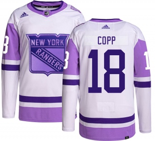 Youth Andrew Copp New York Rangers Adidas Hockey Fights Cancer Jersey - Authentic