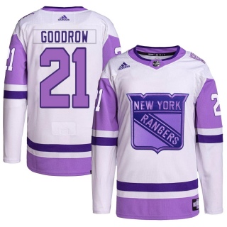 Youth Barclay Goodrow New York Rangers Adidas Hockey Fights Cancer Primegreen Jersey - Authentic White/Purple