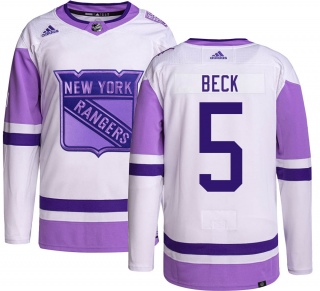 Youth Barry Beck New York Rangers Adidas Hockey Fights Cancer Jersey - Authentic
