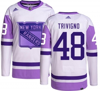 Youth Bobby Trivigno New York Rangers Adidas Hockey Fights Cancer Jersey - Authentic