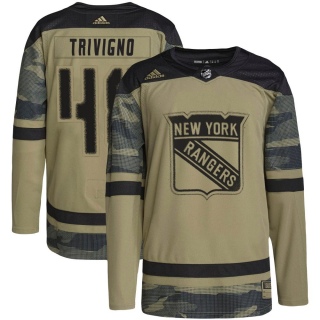 Youth Bobby Trivigno New York Rangers Adidas Military Appreciation Practice Jersey - Authentic Camo