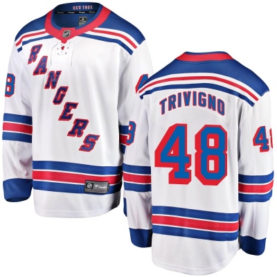 Youth Bobby Trivigno New York Rangers Fanatics Branded Away Jersey - Breakaway White