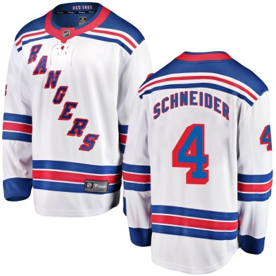 Youth Braden Schneider New York Rangers Fanatics Branded Away Jersey - Breakaway White
