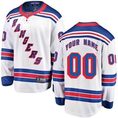 Youth Custom New York Rangers Fanatics Branded Custom Away Jersey - Breakaway White