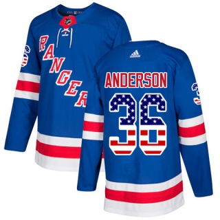 Youth Glenn Anderson New York Rangers Adidas USA Flag Fashion Jersey - Authentic Royal Blue