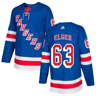 Youth Jake Elmer New York Rangers Adidas Home Jersey - Authentic Royal Blue
