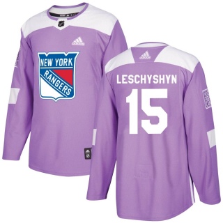 Youth Jake Leschyshyn New York Rangers Adidas Fights Cancer Practice Jersey - Authentic Purple