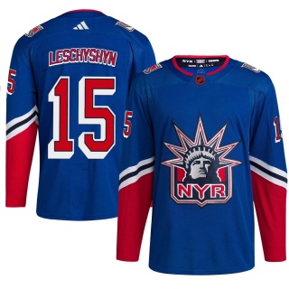 Youth Jake Leschyshyn New York Rangers Adidas Reverse Retro 2.0 Jersey - Authentic Royal