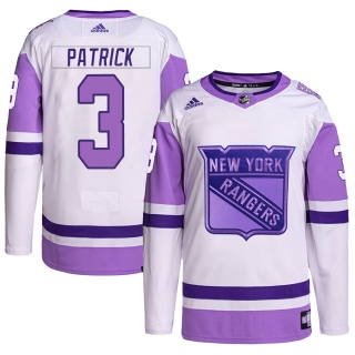 Youth James Patrick New York Rangers Adidas Hockey Fights Cancer Primegreen Jersey - Authentic White/Purple