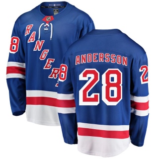 Youth Lias Andersson New York Rangers Fanatics Branded Home Jersey - Breakaway Blue