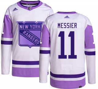Youth Mark Messier New York Rangers Adidas Hockey Fights Cancer Jersey - Authentic
