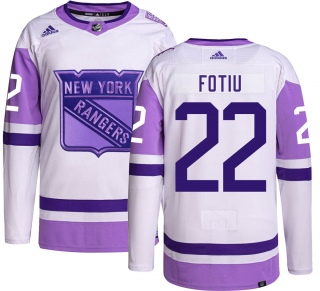 Youth Nick Fotiu New York Rangers Adidas Hockey Fights Cancer Jersey - Authentic