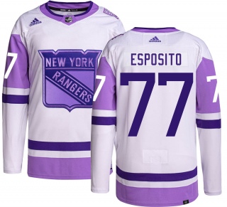 Youth Phil Esposito New York Rangers Adidas Hockey Fights Cancer Jersey - Authentic