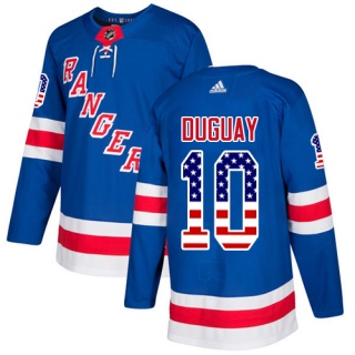 Youth Ron Duguay New York Rangers Adidas USA Flag Fashion Jersey - Authentic Royal Blue