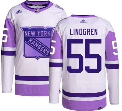 Youth Ryan Lindgren New York Rangers Adidas Hockey Fights Cancer Jersey - Authentic
