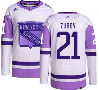 Youth Sergei Zubov New York Rangers Adidas Hockey Fights Cancer Jersey - Authentic